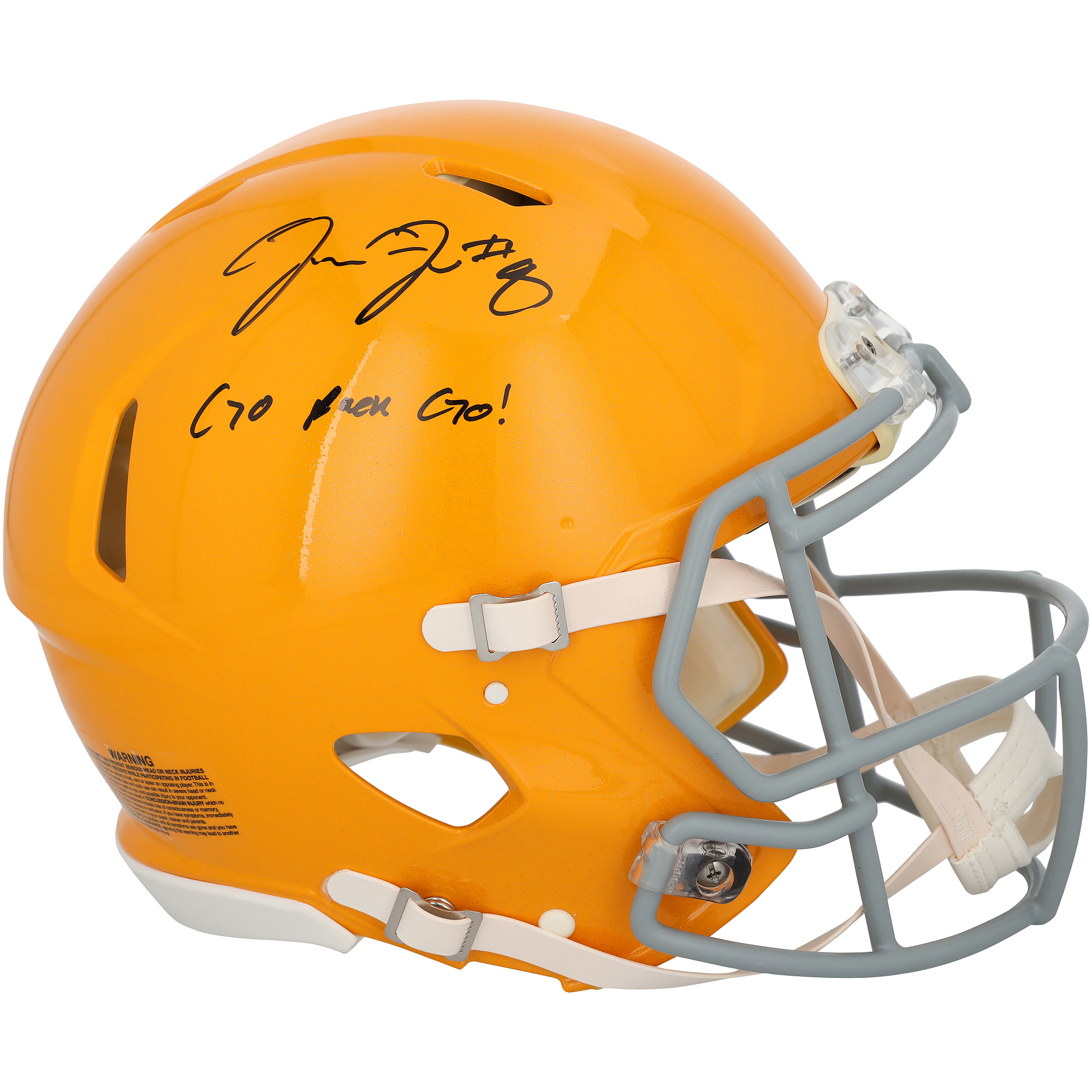 Josh Jacobs Green Bay Packers Autographed Riddell 2021 Throwback Speed Authentic Helmet with "Go Pack Go!" Inscription