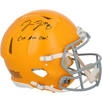 Josh Jacobs Green Bay Packers Autographed Riddell 2021 Throwback Speed Authentic Helmet with "Go Pack Go!" Inscription