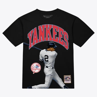 Men's Mitchell & Ness Derek Jeter Black New York Yankees Photo Arch Player Graphic T-Shirt