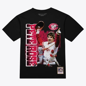 Men's Mitchell & Ness Pete Rose Black Cincinnati Reds Legendary Collage Player T-Shirt
