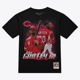 Men's Mitchell & Ness Ken Griffey Jr. Black Cincinnati Reds Legendary Collage Player T-Shirt