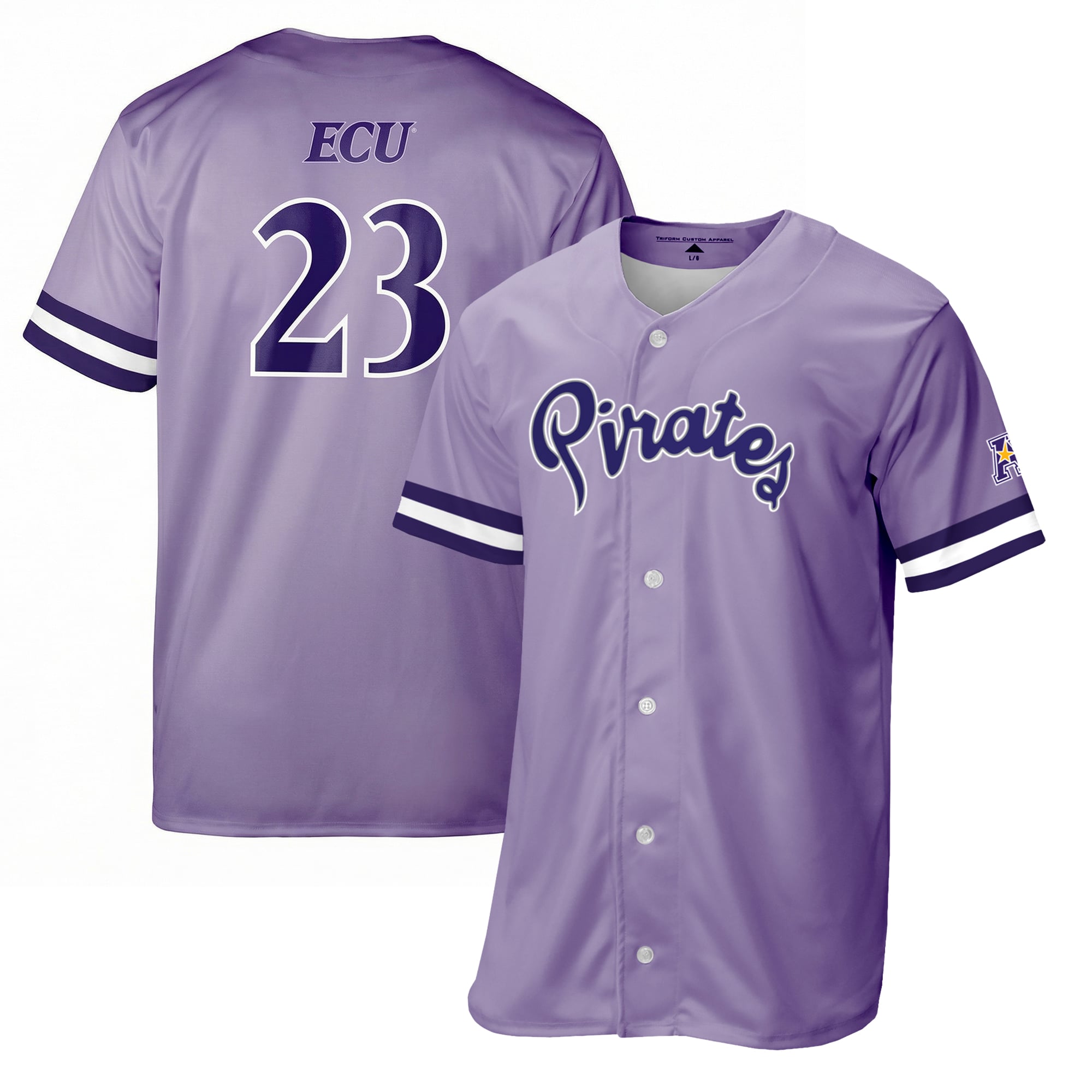 Men's adidas  Purple ECU Pirates Replica Baseball Jersey