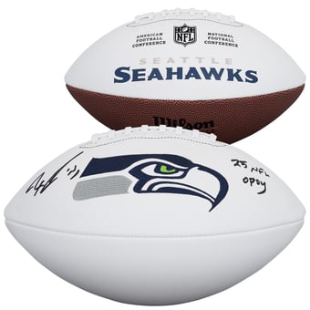 Jaxon Smith-Njigba Seattle Seahawks Autographed Wilson White Panel Football with "25 NFL OPOY" Inscription