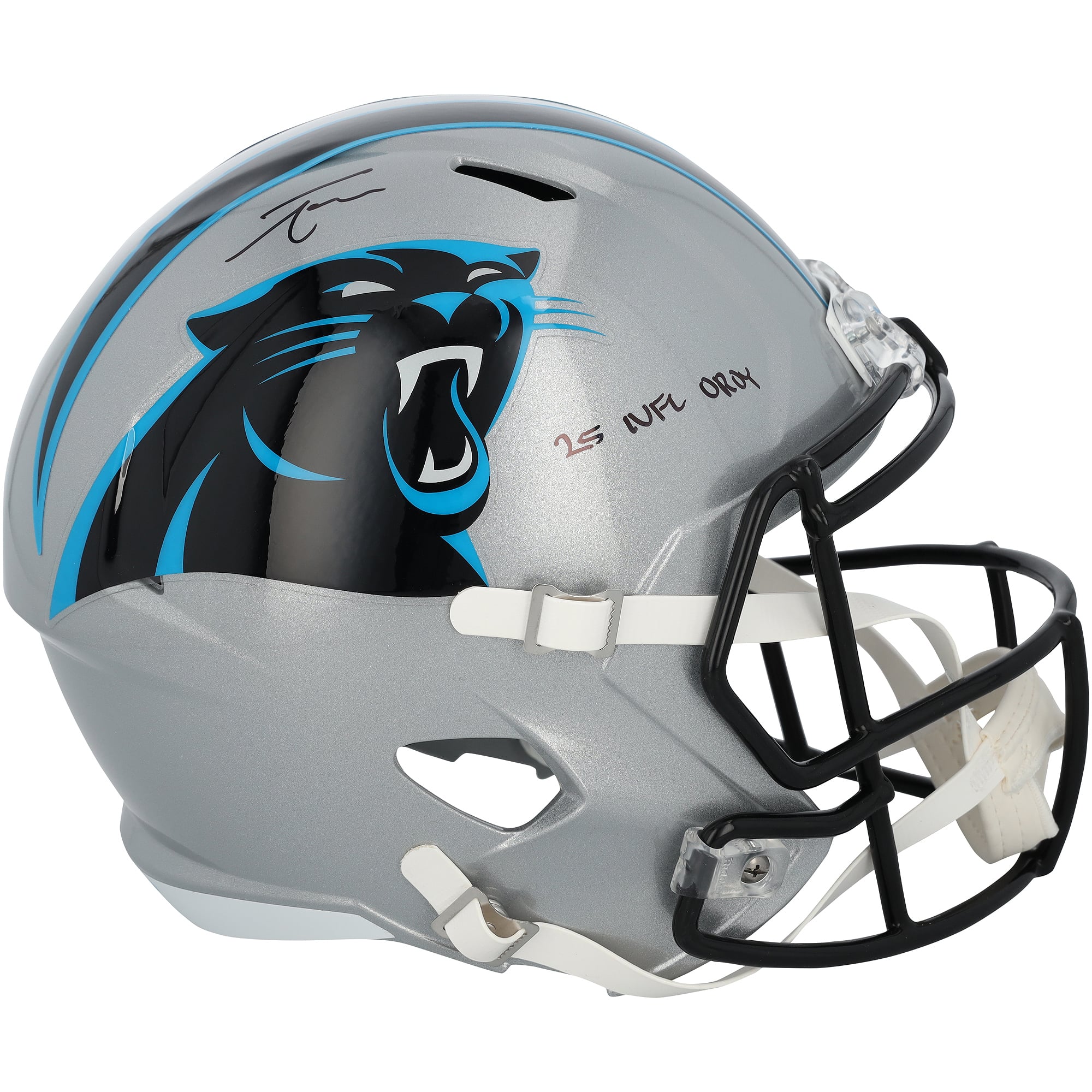 Tetairoa McMillan Carolina Panthers Autographed Riddell Speed Replica Helmet with "25 NFL OROY" Inscription