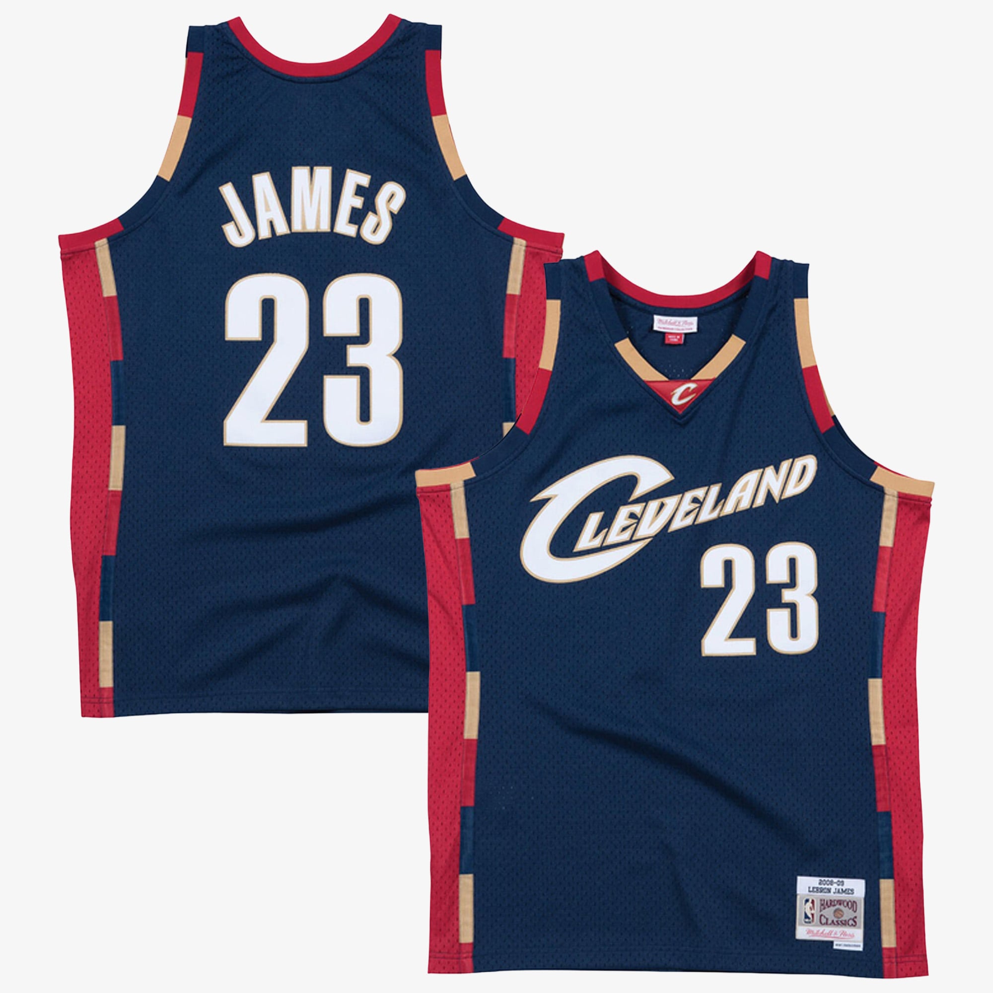 Men's Mitchell & Ness LeBron James Navy Cleveland Cavaliers Big & Tall 2008/09 Hardwood Classics Swingman Jersey