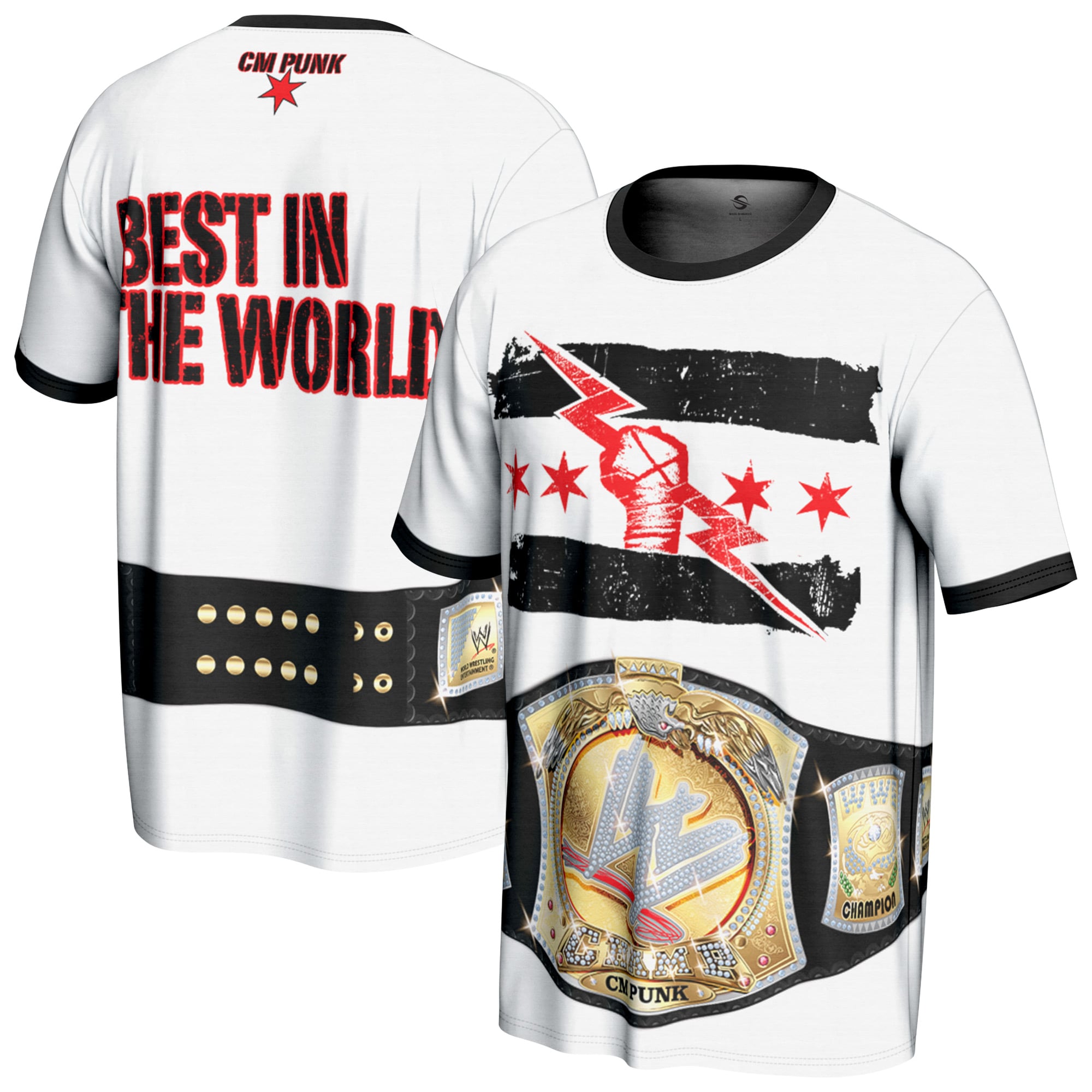 Youth ProSphere White CM Punk Spinner Belt T-Shirt