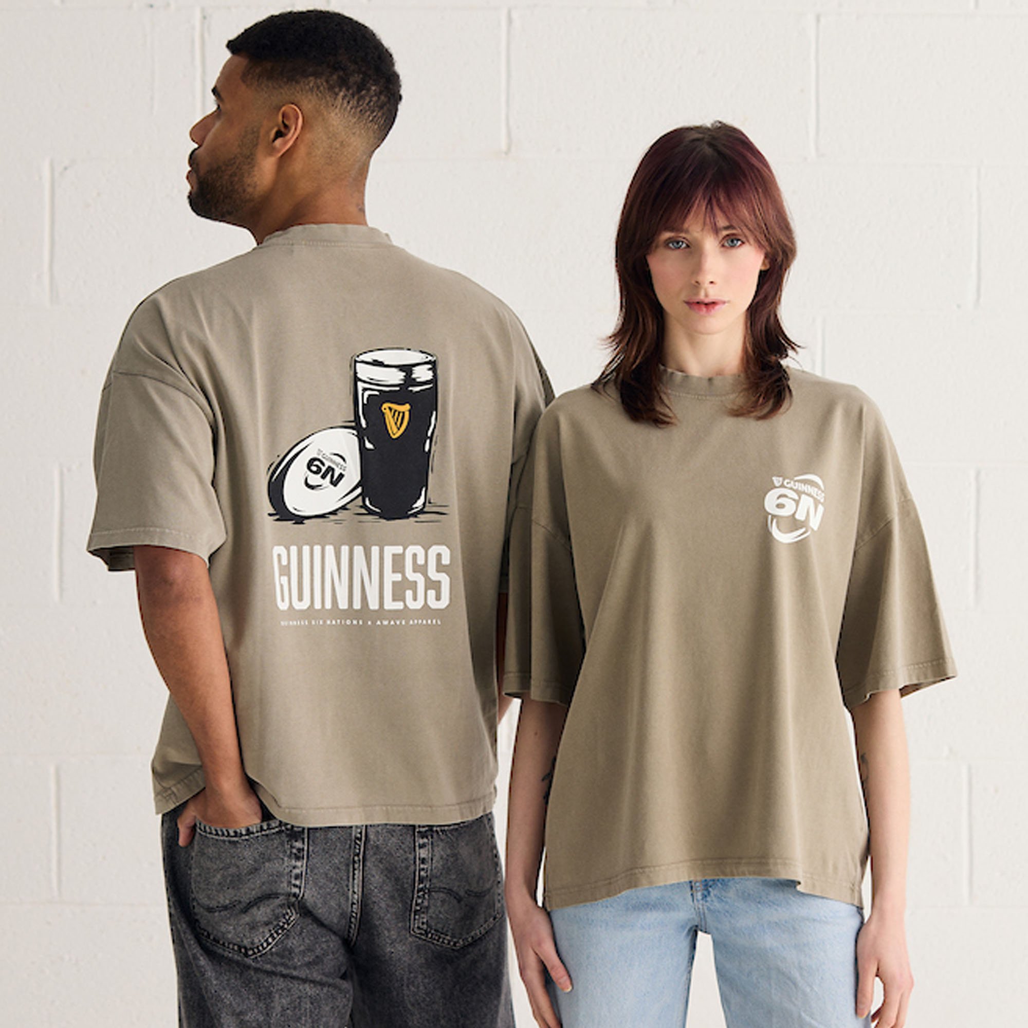 T-shirt vintage oversize Guinness Six Nations x Awave Apparel - Unisex - Marrone