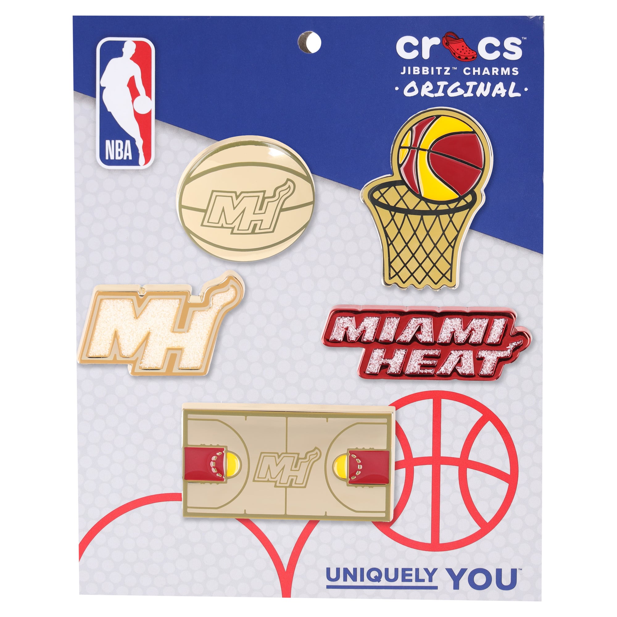 Paquete de 5 Jibbitz de Miami Heat