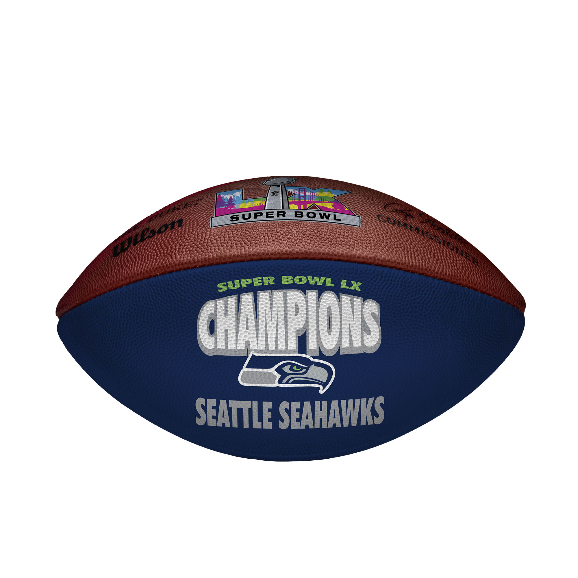 Seattle Seahawks Wilson Super Bowl LX Champions Football - Fanatics Exclusive