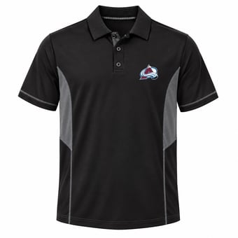 Men's Profile Black/Charcoal Colorado Avalanche Big & Tall Color Block Panel Polo