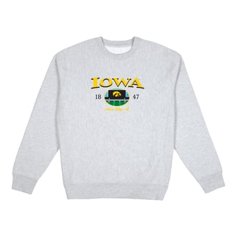 Men's Uscape Apparel  Heather Gray Iowa Hawkeyes New Heights Heavyweight Sweatshirt
