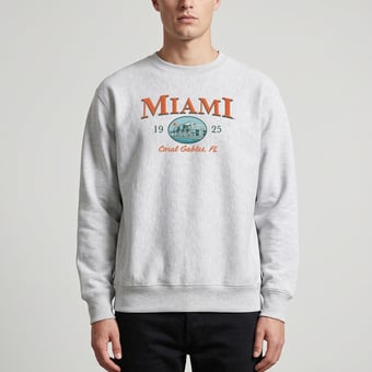 Men's Uscape Apparel  Heather Gray Miami Hurricanes New Heights Heavyweight Sweatshirt