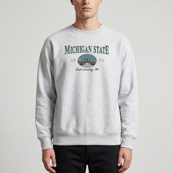 Men's Uscape Apparel  Heather Gray Michigan State Spartans New Heights Heavyweight Sweatshirt