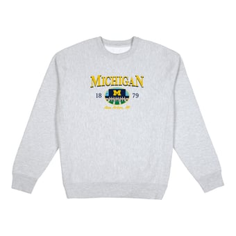 Men's Uscape Apparel  Heather Gray Michigan Wolverines New Heights Heavyweight Sweatshirt