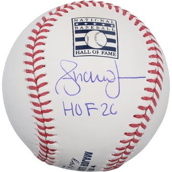 Andruw Jones Atlanta Braves Autographed Hall of Fame Logo Baseball with "HOF 26" Inscription