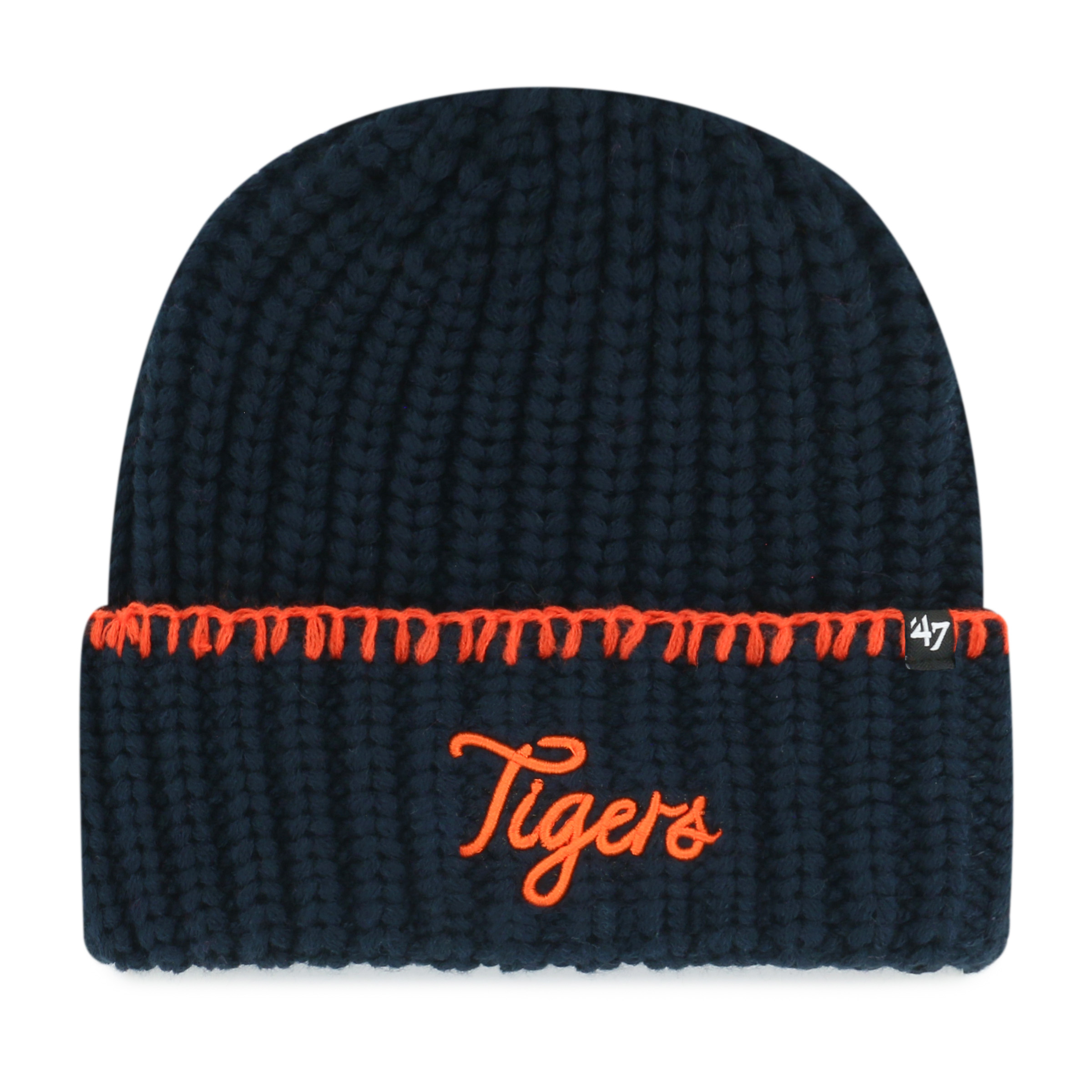 Women's '47 Navy Detroit Tigers Blanket Stitch Cuffed Knit Hat