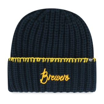 Women's '47 Navy Milwaukee Brewers Blanket Stitch Cuffed Knit Hat