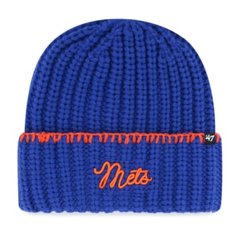 Women's '47 Royal New York Mets Blanket Stitch Cuffed Knit Hat