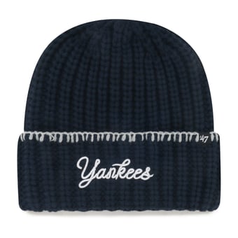 Women's '47 Navy New York Yankees Blanket Stitch Cuffed Knit Hat