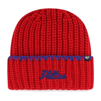 Women's '47 Red Philadelphia Phillies Blanket Stitch Cuffed Knit Hat