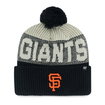 Men's '47 Black San Francisco Giants Bone Chill Cuffed Knit Hat with Pom