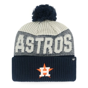 Men's '47 Navy Houston Astros Bone Chill Cuffed Knit Hat with Pom