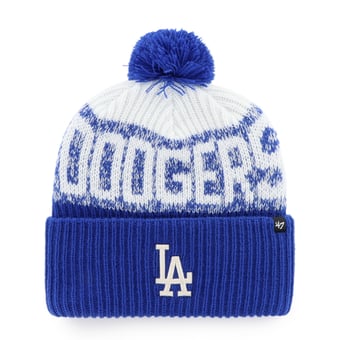 Men's '47 Royal Los Angeles Dodgers Bone Chill Cuffed Knit Hat with Pom