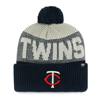 Men's '47 Navy Minnesota Twins Bone Chill Cuffed Knit Hat with Pom