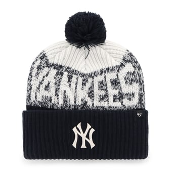Men's '47 Navy New York Yankees Bone Chill Cuffed Knit Hat with Pom