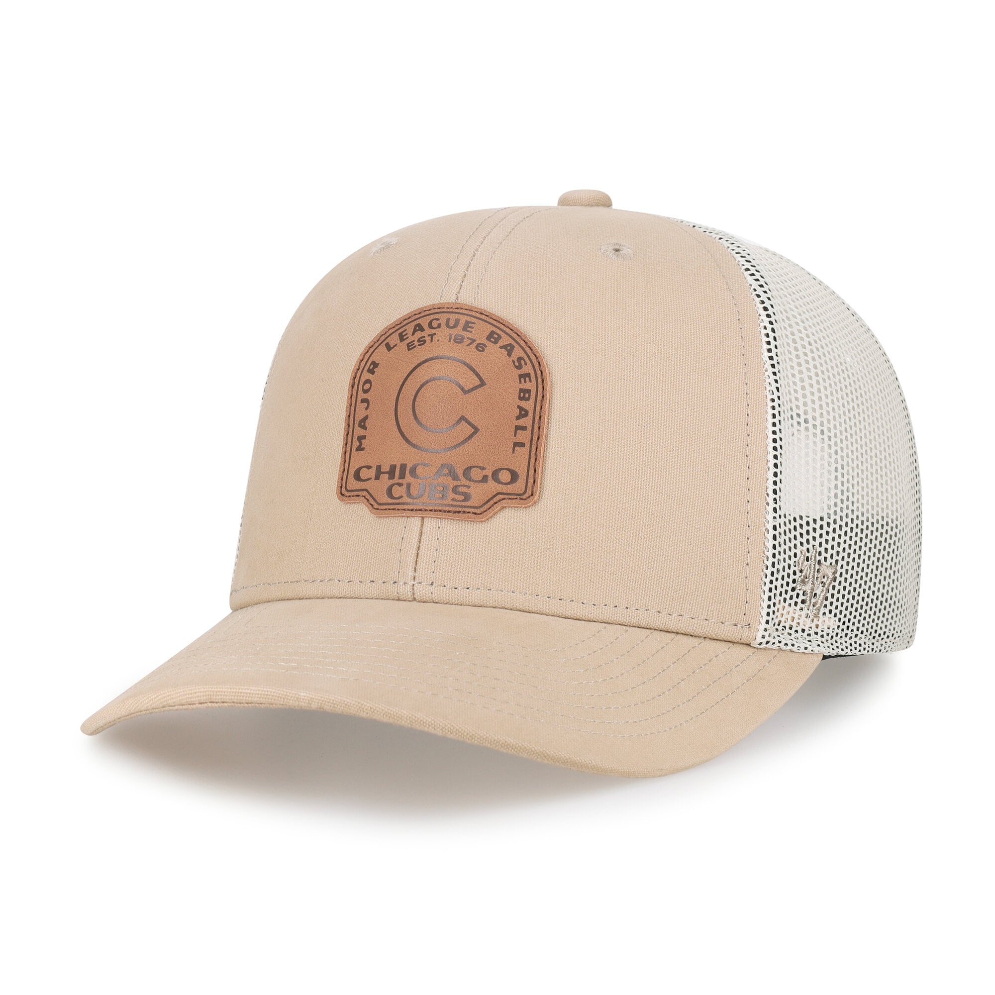 Men's '47  Khaki Chicago Cubs Bonehide Trucker Snapback Hat