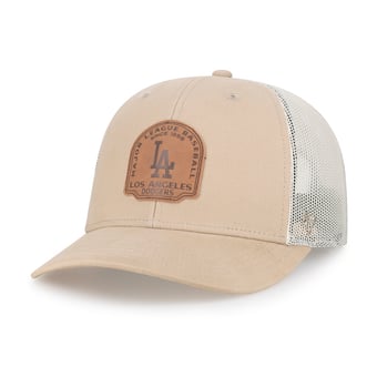 Men's '47  Khaki Los Angeles Dodgers Bonehide Trucker Snapback Hat