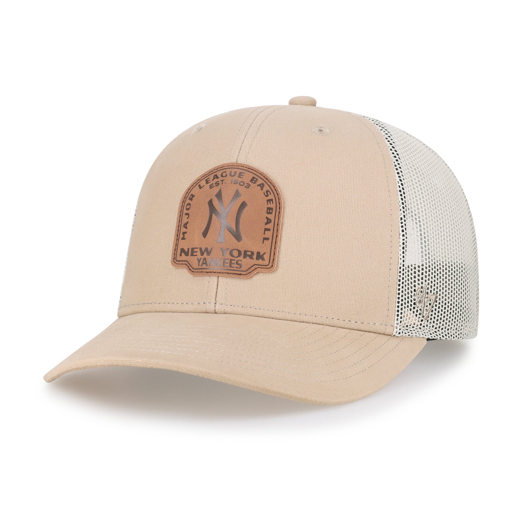 Men's '47  Khaki New York Yankees Bonehide Trucker Snapback Hat