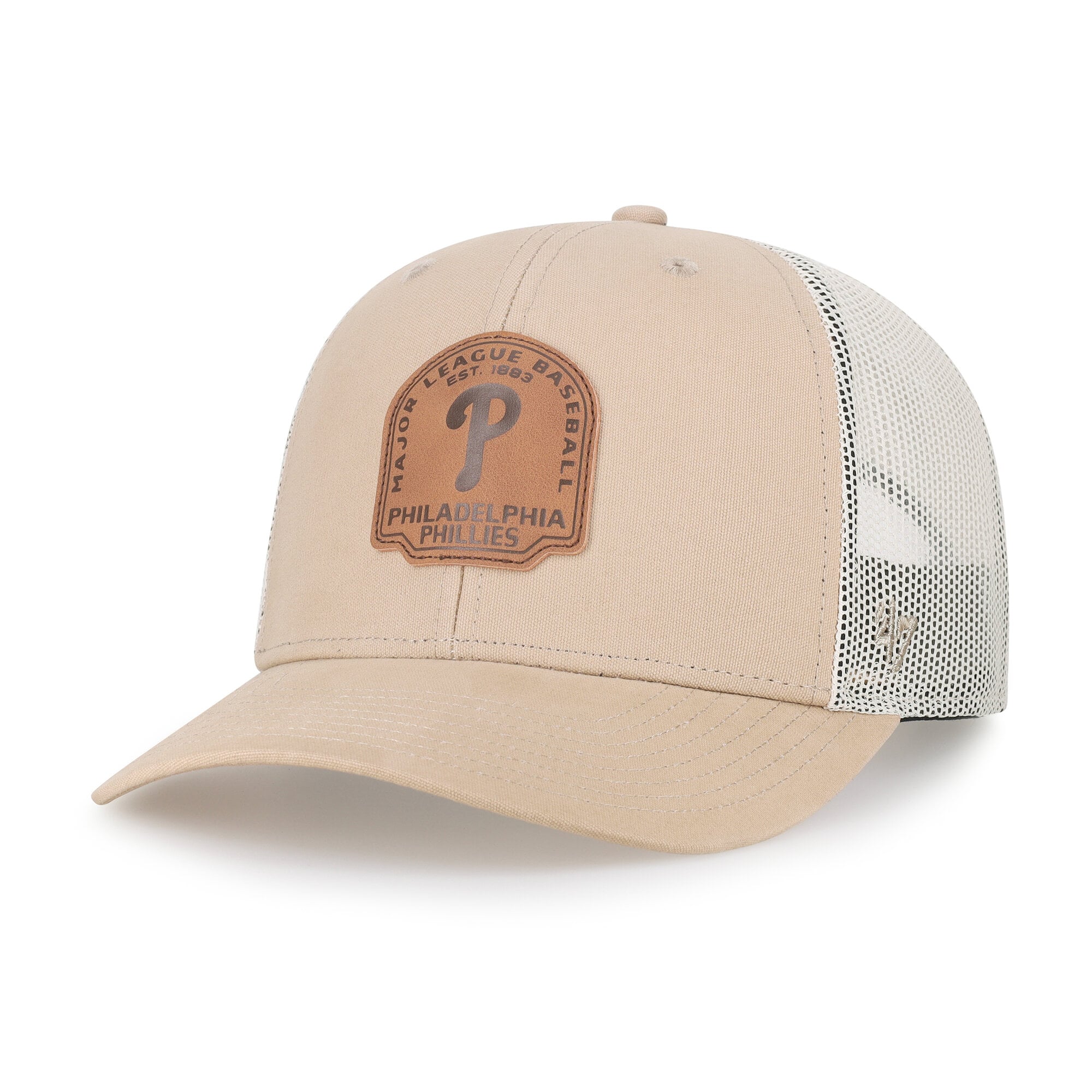Men's '47  Khaki Philadelphia Phillies Bonehide Trucker Snapback Hat