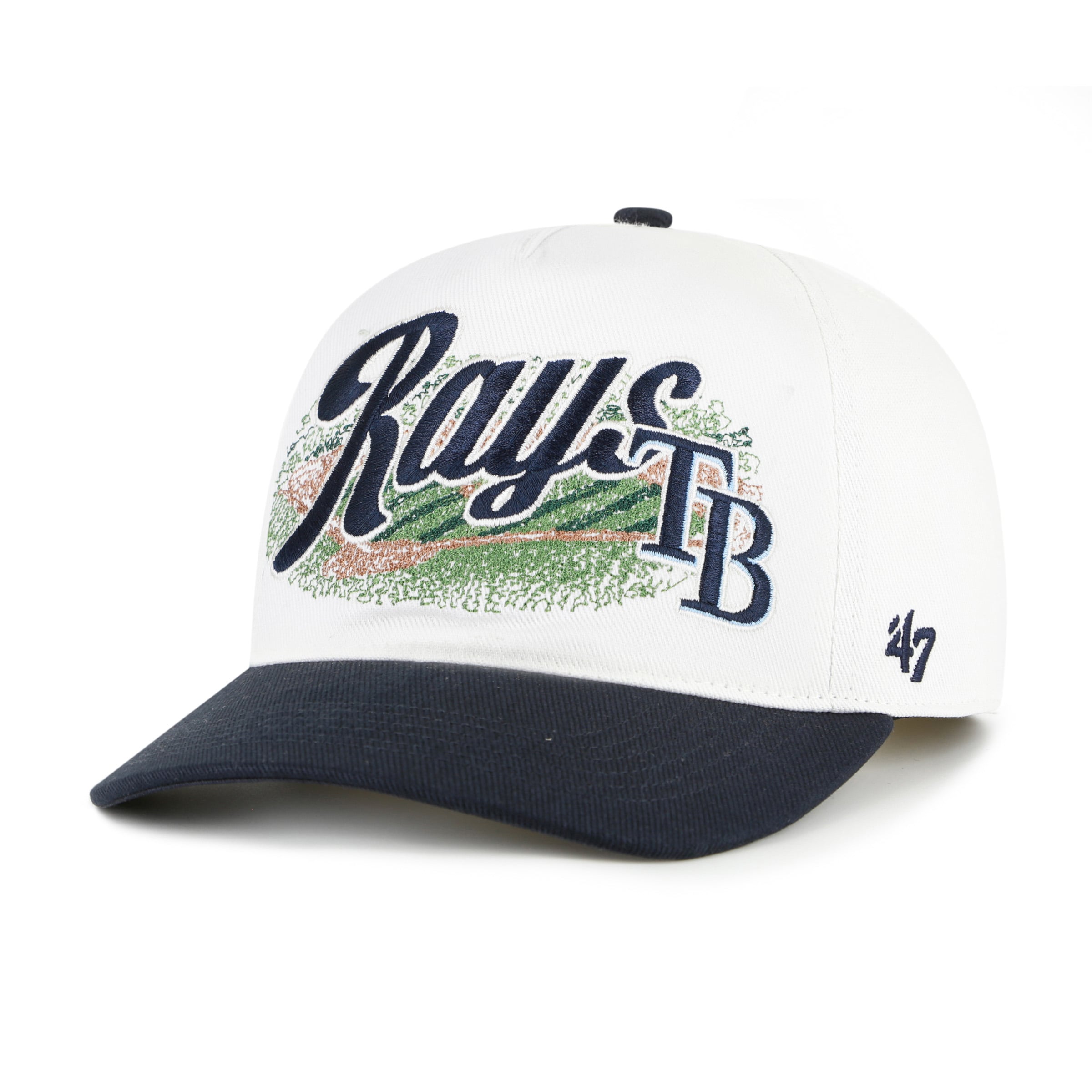 Men's '47 White/Navy Tampa Bay Rays Enfield Hitch Adjustable Hat