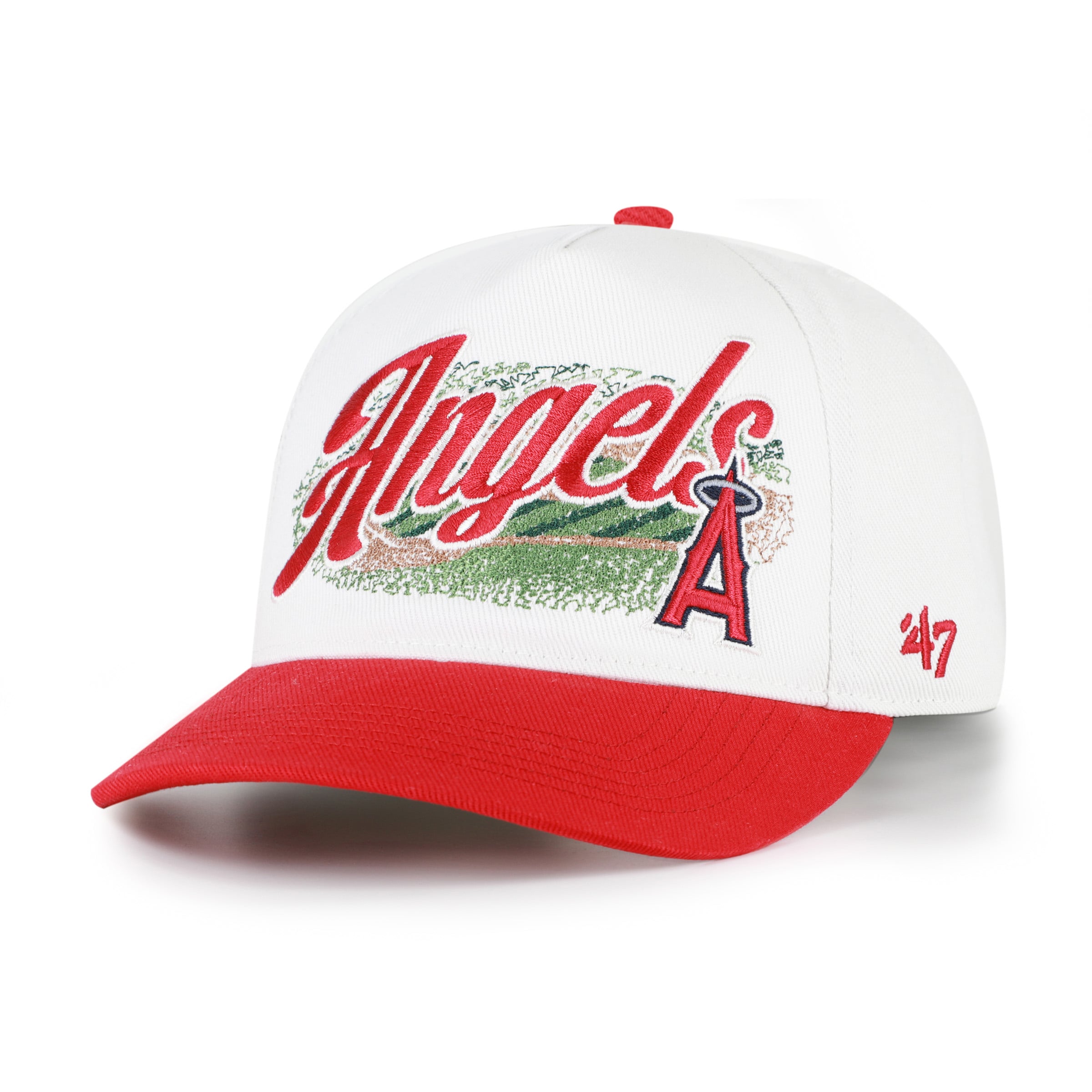 Men's '47 White/Red Los Angeles Angels Enfield Hitch Adjustable Hat