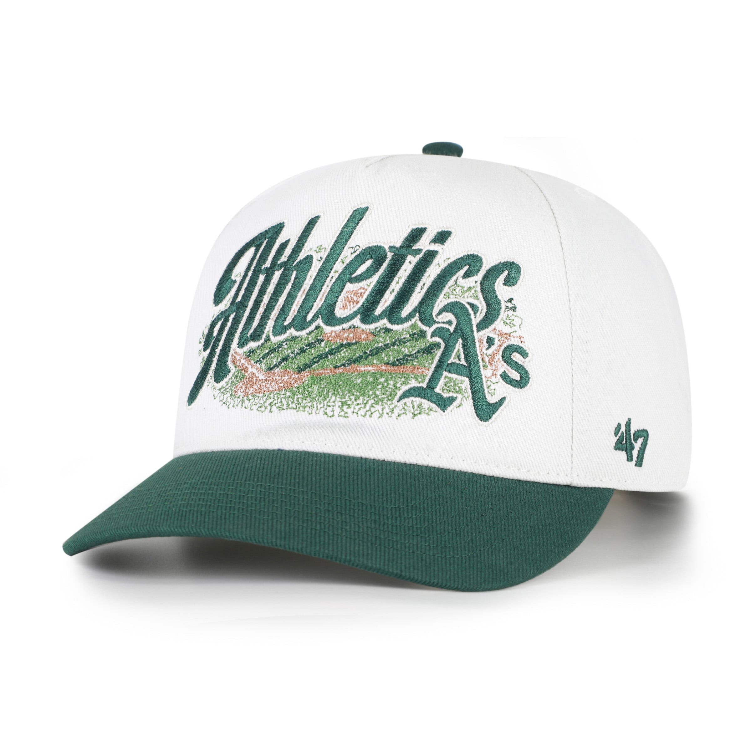 Men's '47 White/Green Athletics Enfield Hitch Adjustable Hat