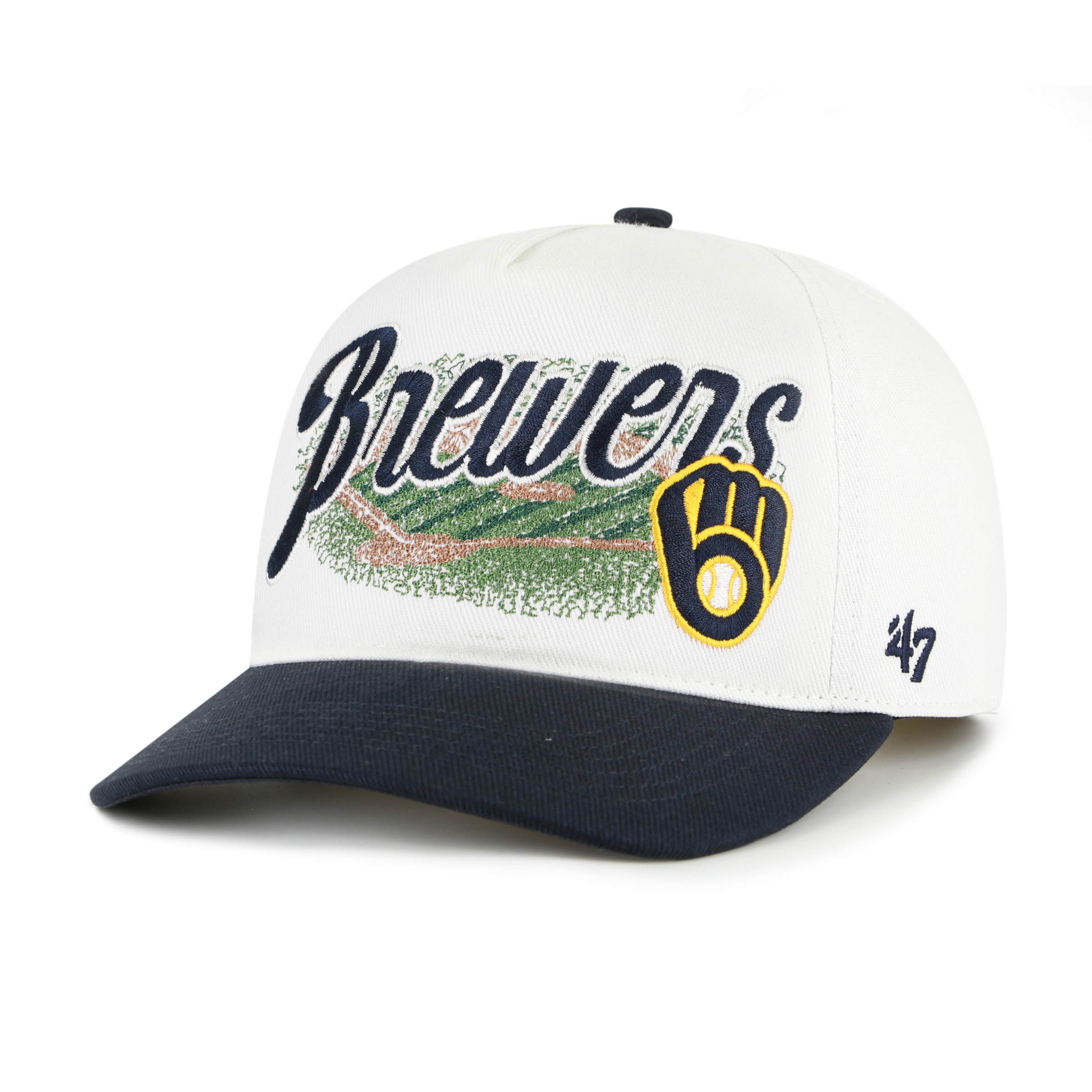 Men's '47 White/Navy Milwaukee Brewers Enfield Hitch Adjustable Hat