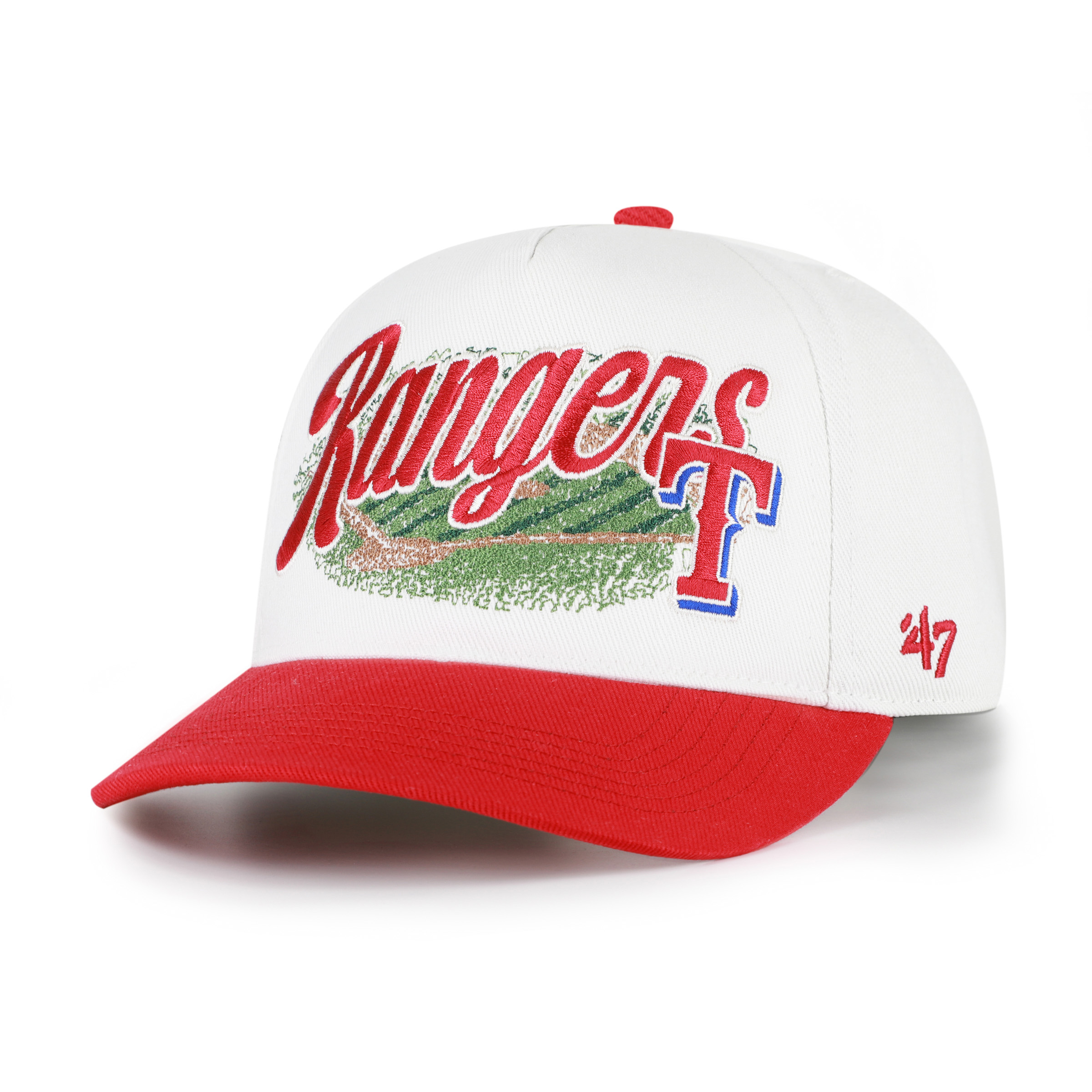 Men's '47 White/Red Texas Rangers Enfield Hitch Adjustable Hat
