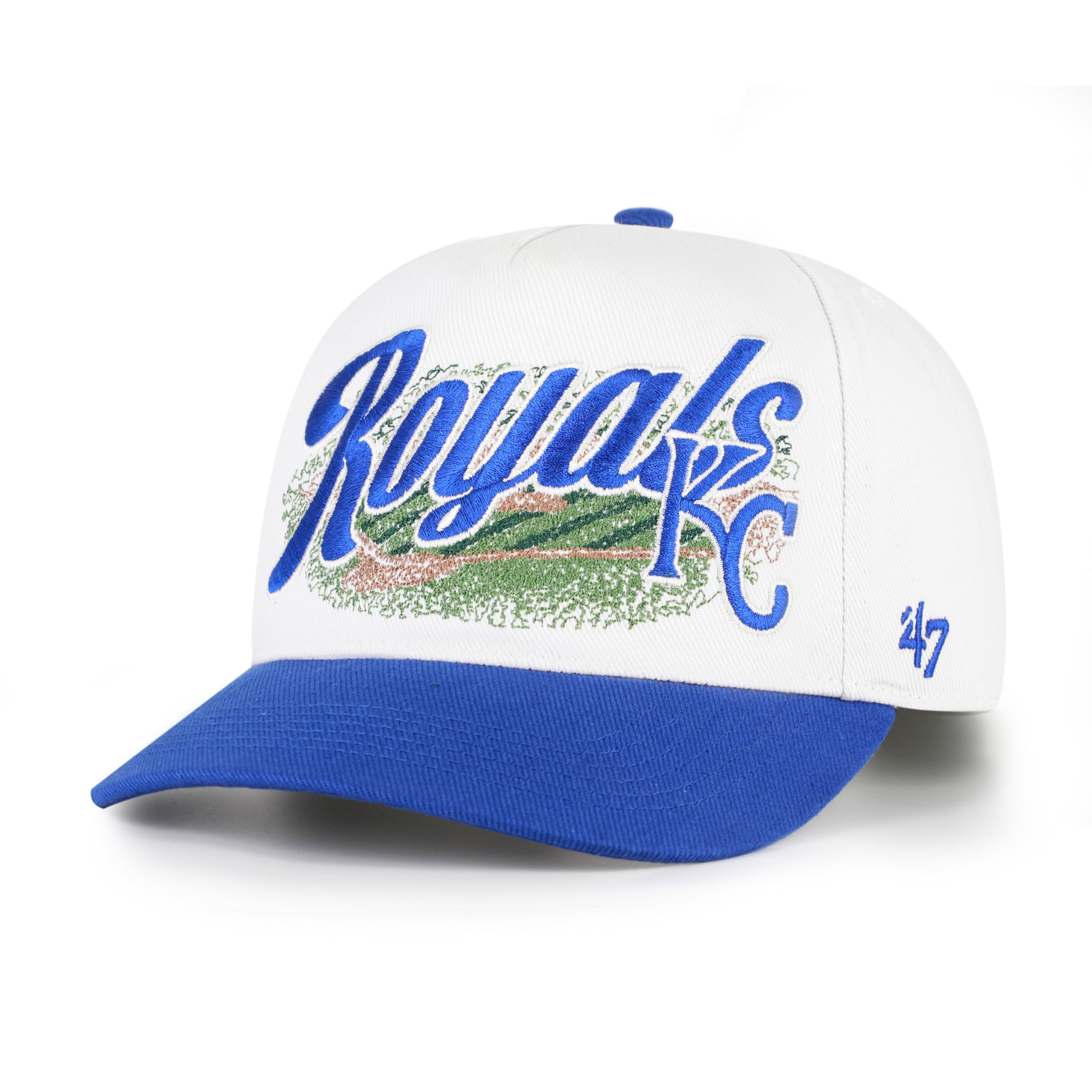 Men's '47 White/Royal Kansas City Royals Enfield Hitch Adjustable Hat