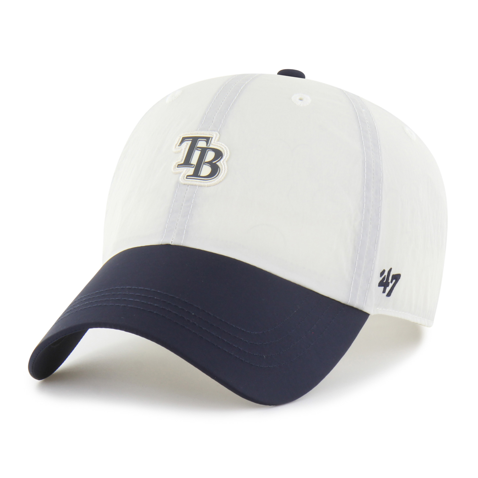 Unisex '47 White/Navy Tampa Bay Rays Modernia Clean Up Adjustable Hat