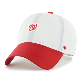 Unisex '47 White/Red Washington Nationals Modernia Clean Up Adjustable Hat