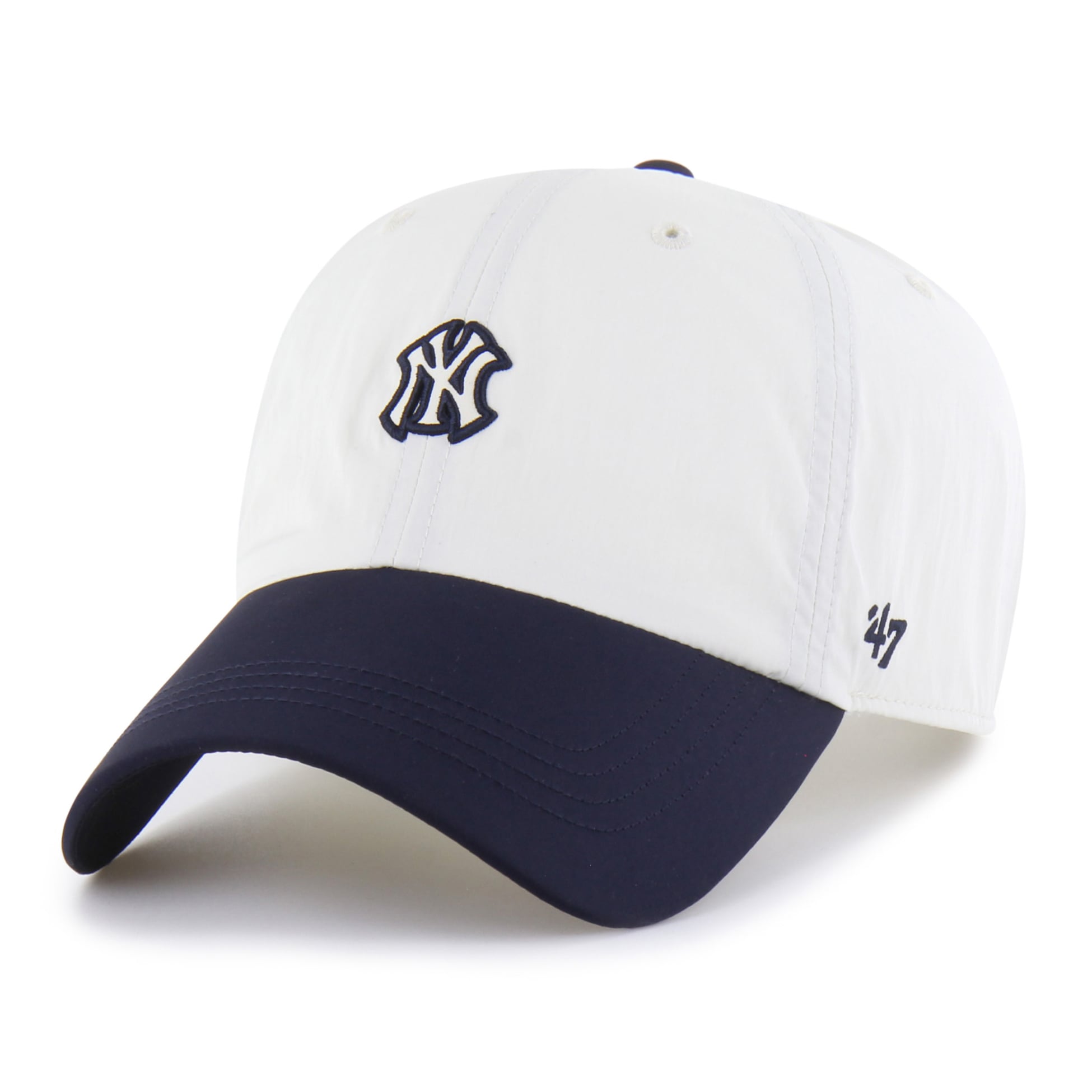 Men's '47 White/Navy New York Yankees Modernia Clean Up Adjustable Hat
