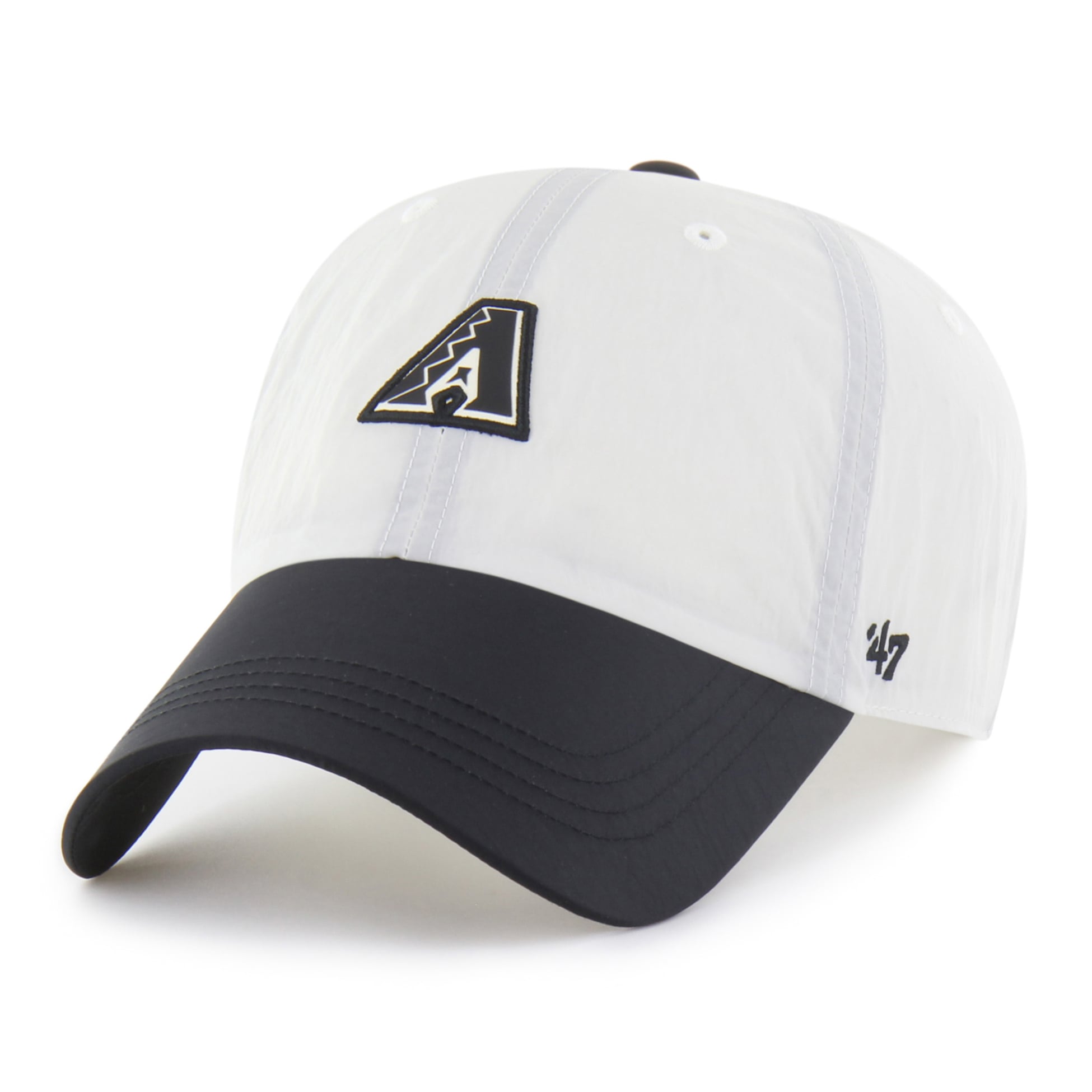 Men's '47 White/Black Arizona Diamondbacks Modernia Clean Up Adjustable Hat