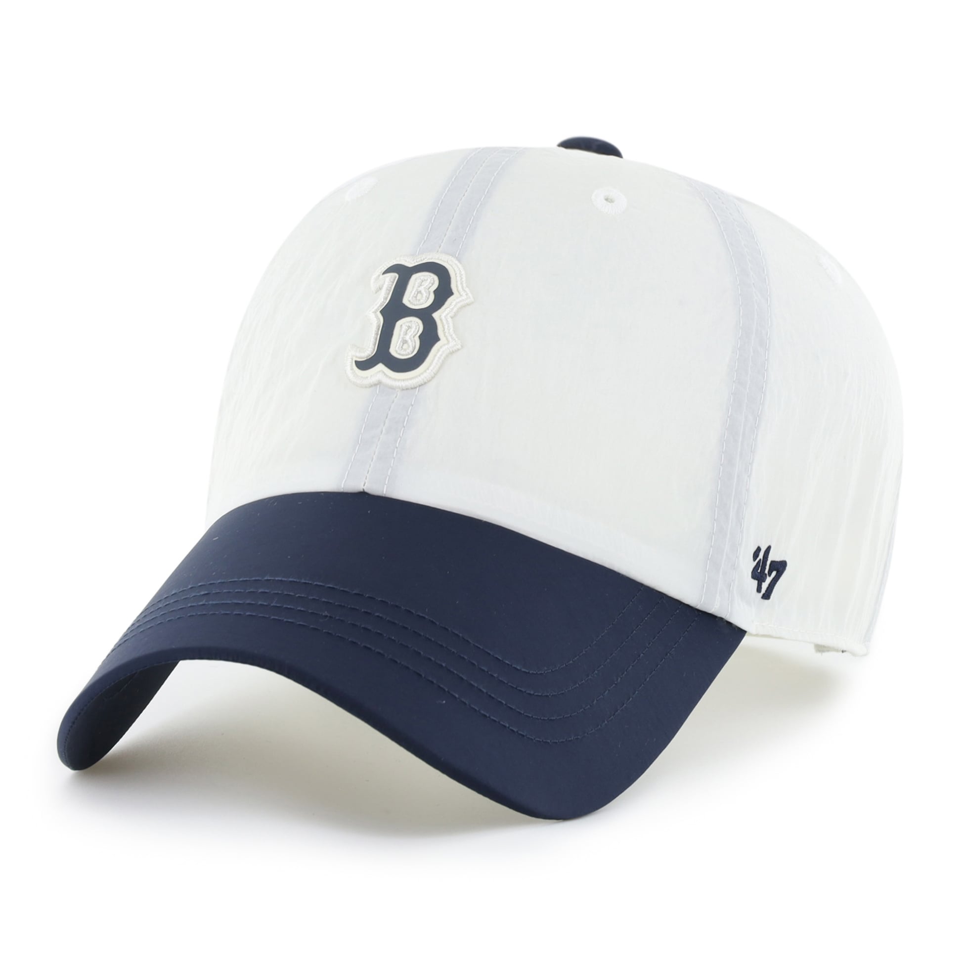 Men's '47 White/Navy Boston Red Sox Modernia Clean Up Adjustable Hat