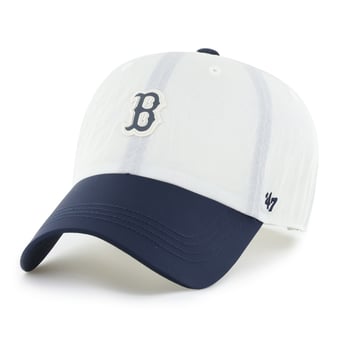 Men's '47 White/Navy Boston Red Sox Modernia Clean Up Adjustable Hat
