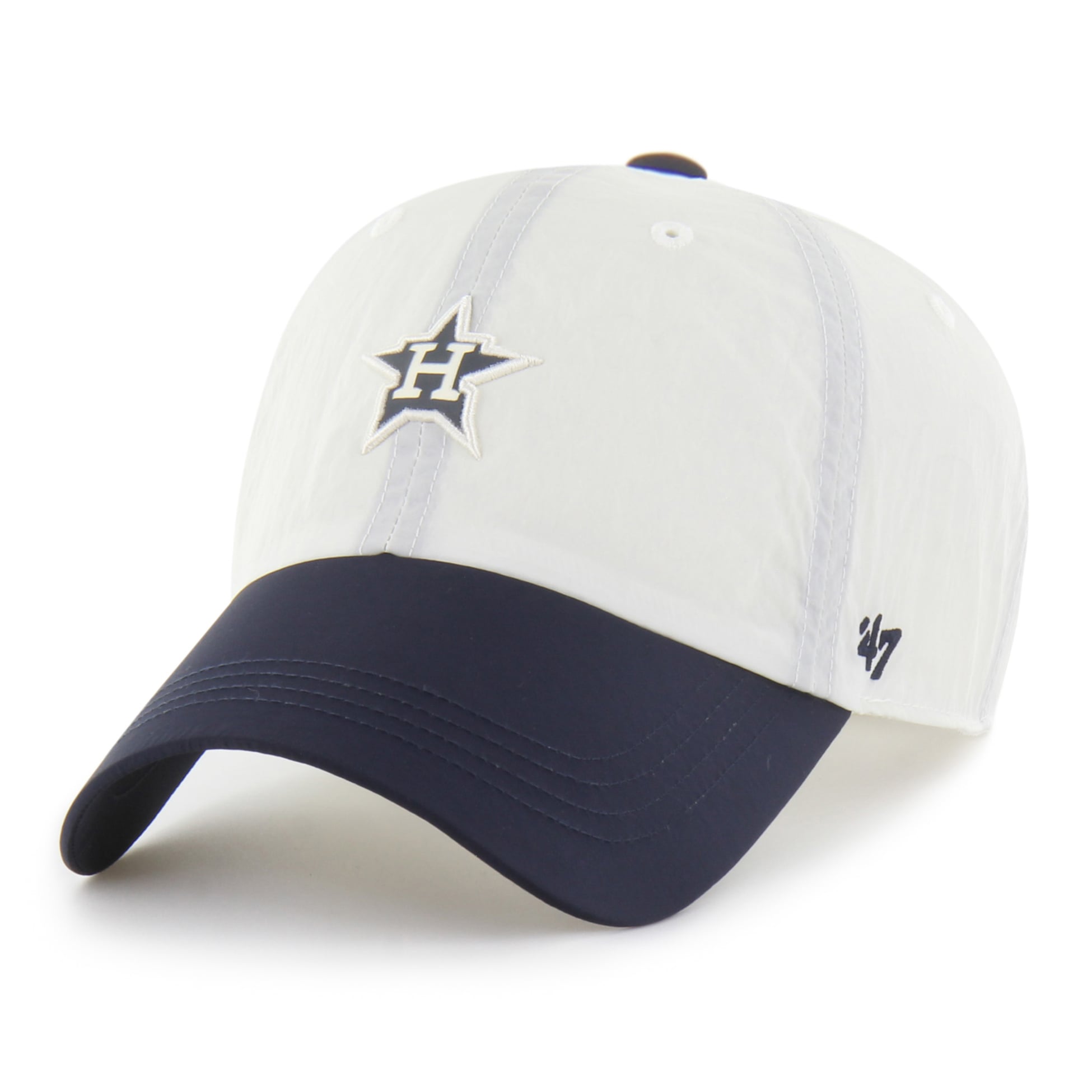 Men's '47 White/Navy Houston Astros Modernia Clean Up Adjustable Hat