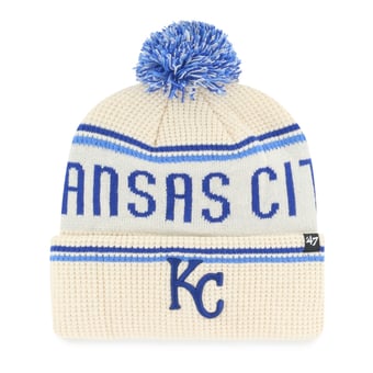 Men's '47 Natural Kansas City Royals Quattrle Cuffed Knit Hat with Pom