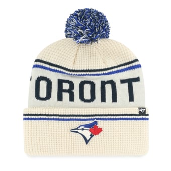 Men's '47 Natural Toronto Blue Jays Quattrle Cuffed Knit Hat with Pom