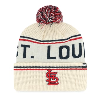 Men's '47 Natural St. Louis Cardinals Quattrle Cuffed Knit Hat with Pom