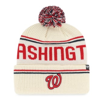 Men's '47 Natural Washington Nationals Quattrle Cuffed Knit Hat with Pom